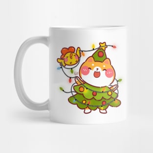 Tangled Christmas Light Shiba Inu Mug